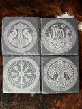 Laser Engraved Slate Coasters | Set of 4