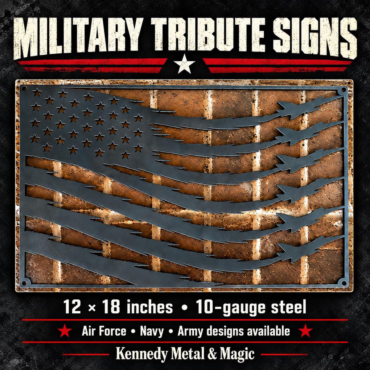 Military Tribute Metal Sign or Wall art.